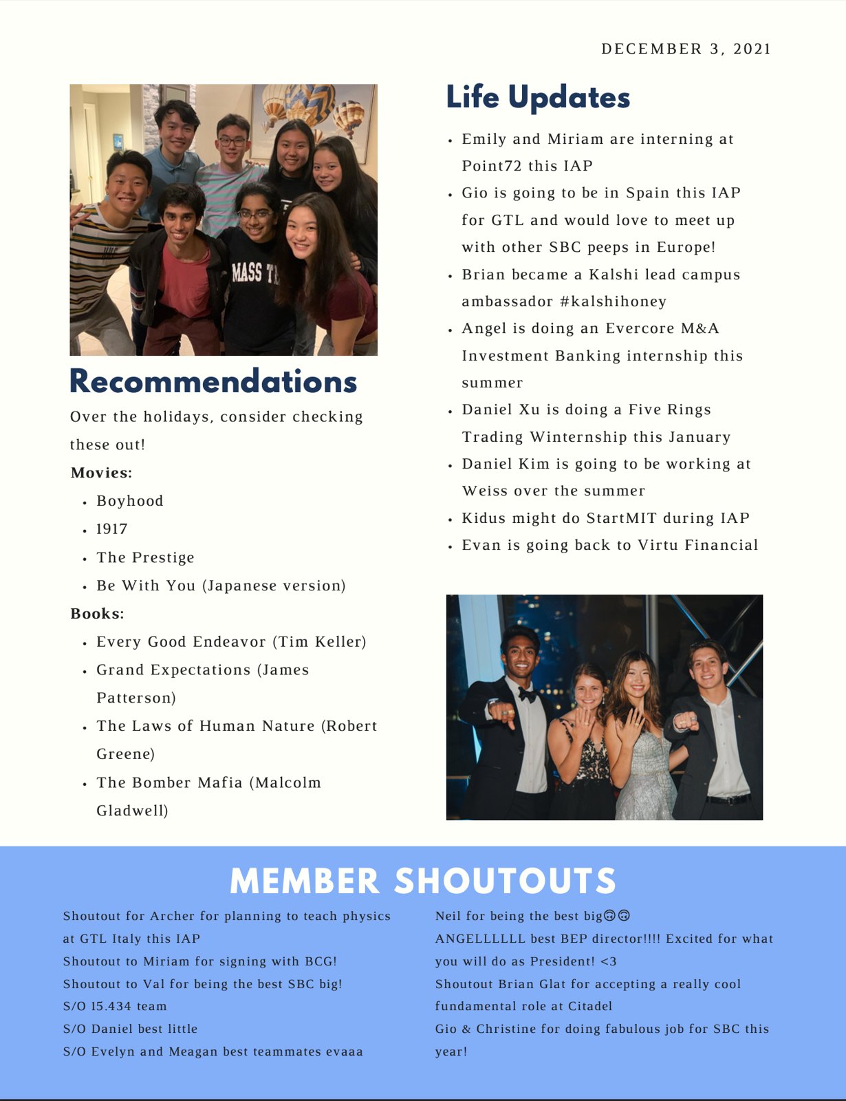 December 2021 Newsletter, page 2